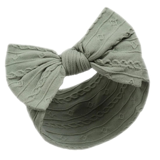Girls sage green stretch hairband