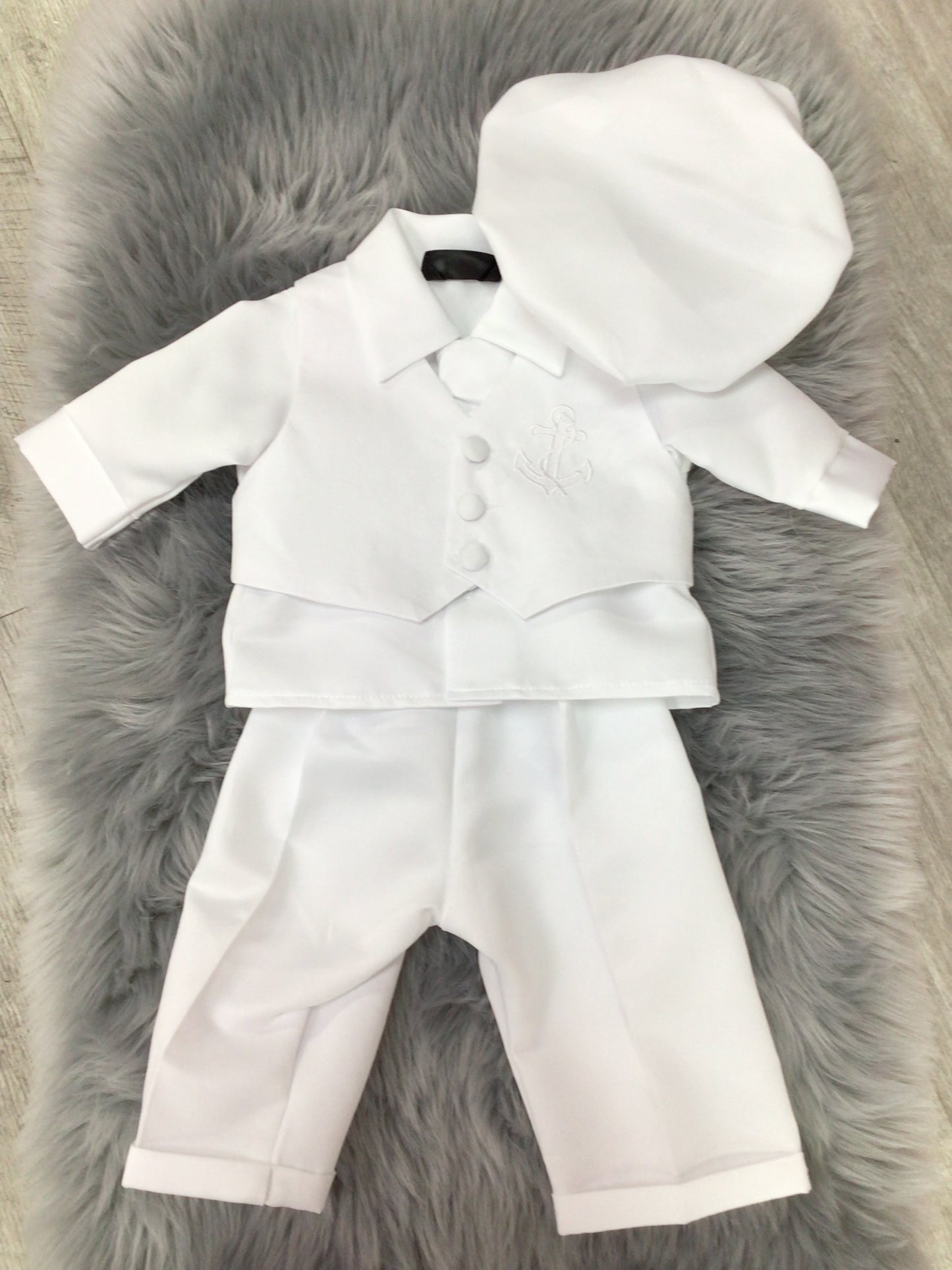 Boys Vivaki anker christening suit with hat