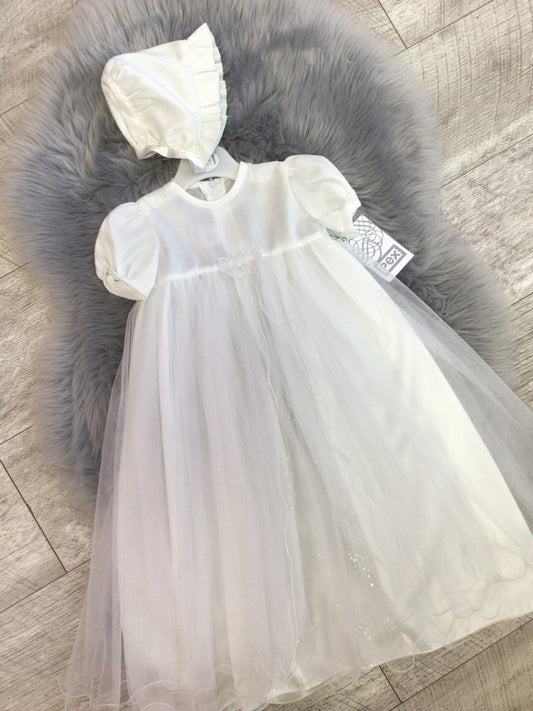 Pex baby white christening robe - Emma