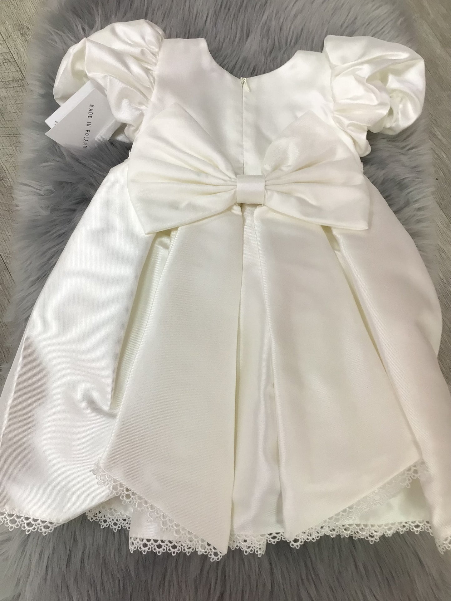 Polka christening dress Ivory. C-30