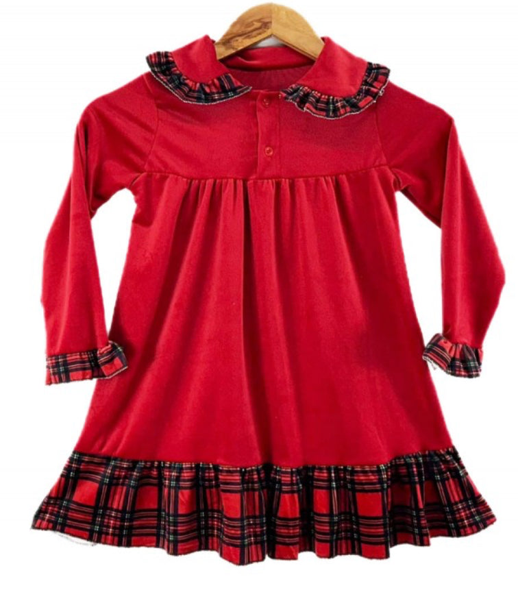 Girls red velvet Christmas nightdress BLACK FRIDAY