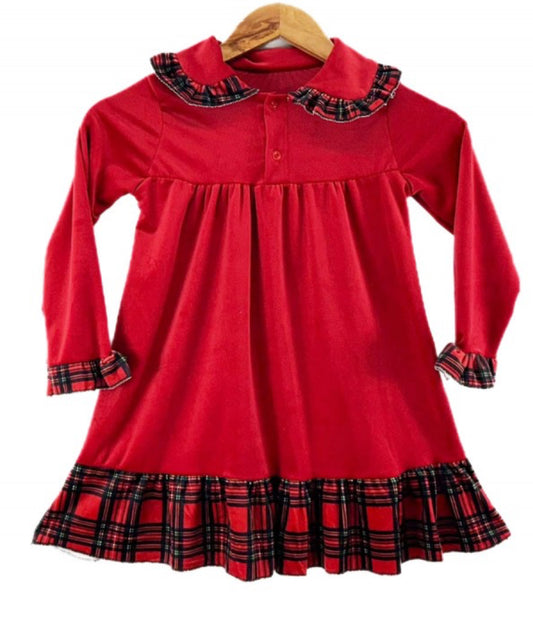 Girls red velvet Christmas nightdress BLACK FRIDAY