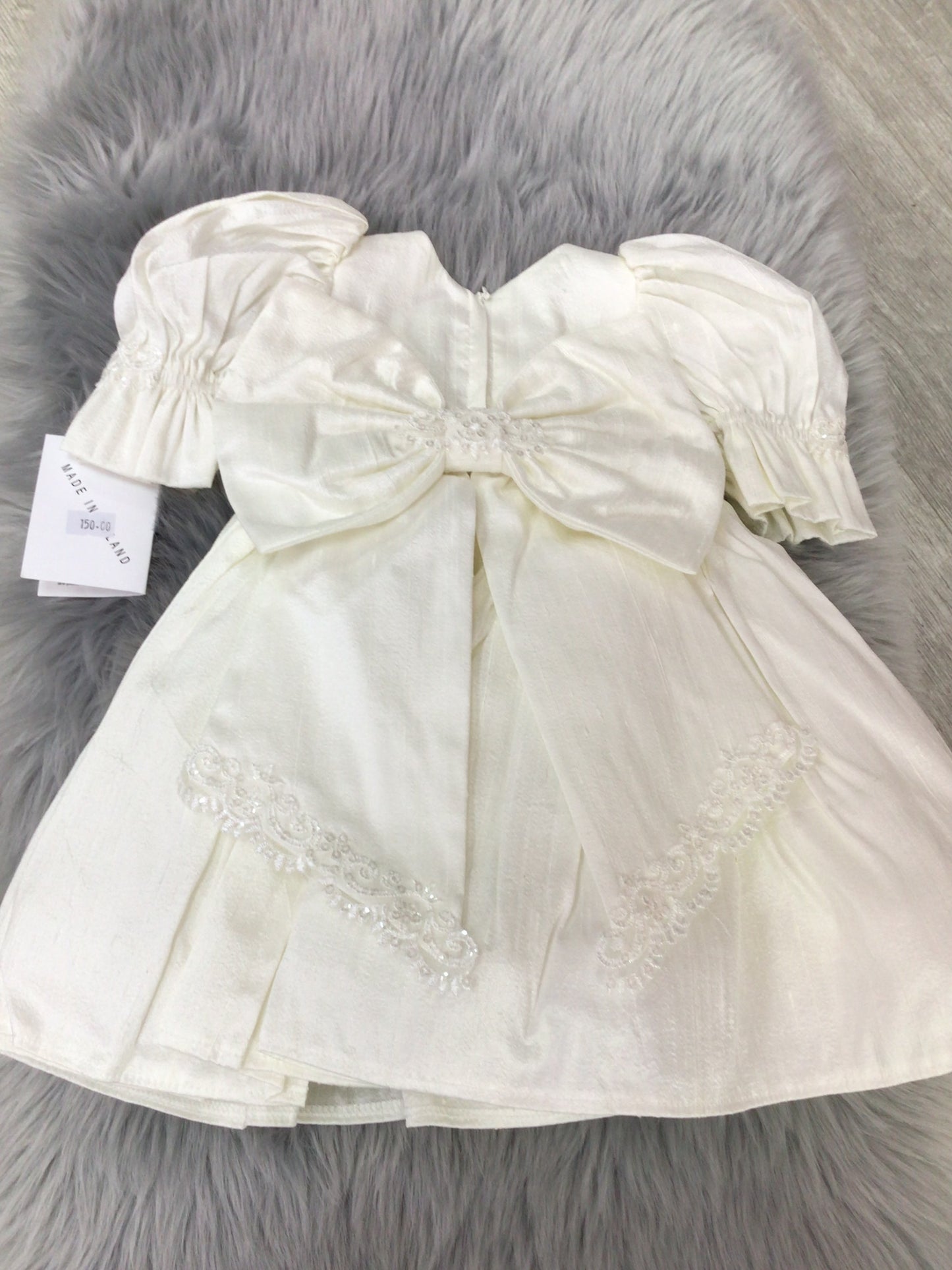 Polka christening dress Ivory. C-21