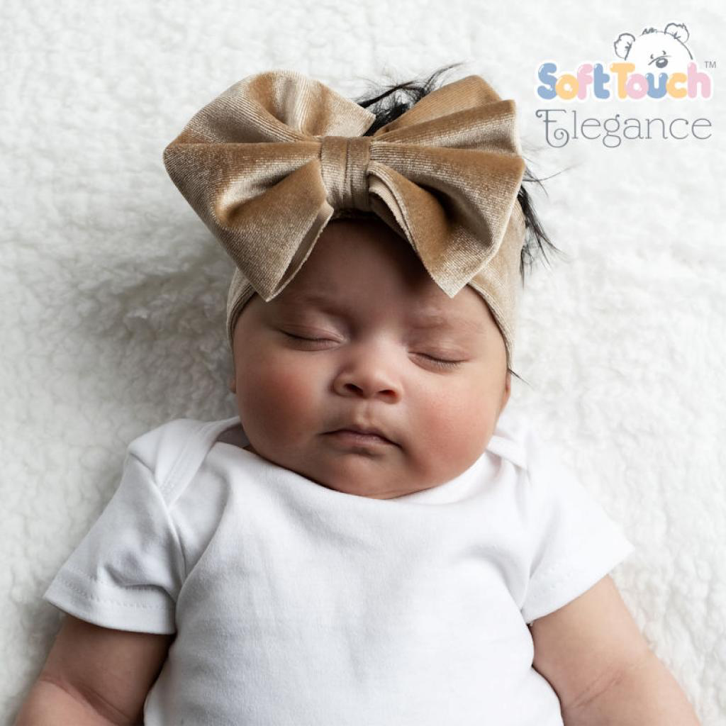 Soft touch coffee coloured velour headband