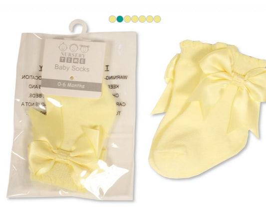 Nursery time short lemon bow socks