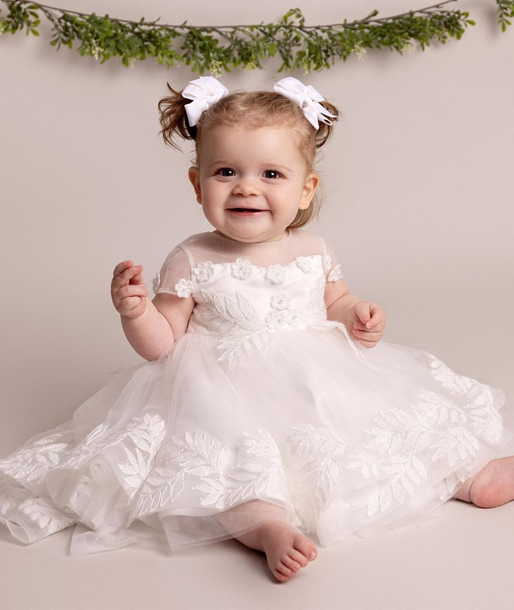 Baby ivory christening dress - Anaya