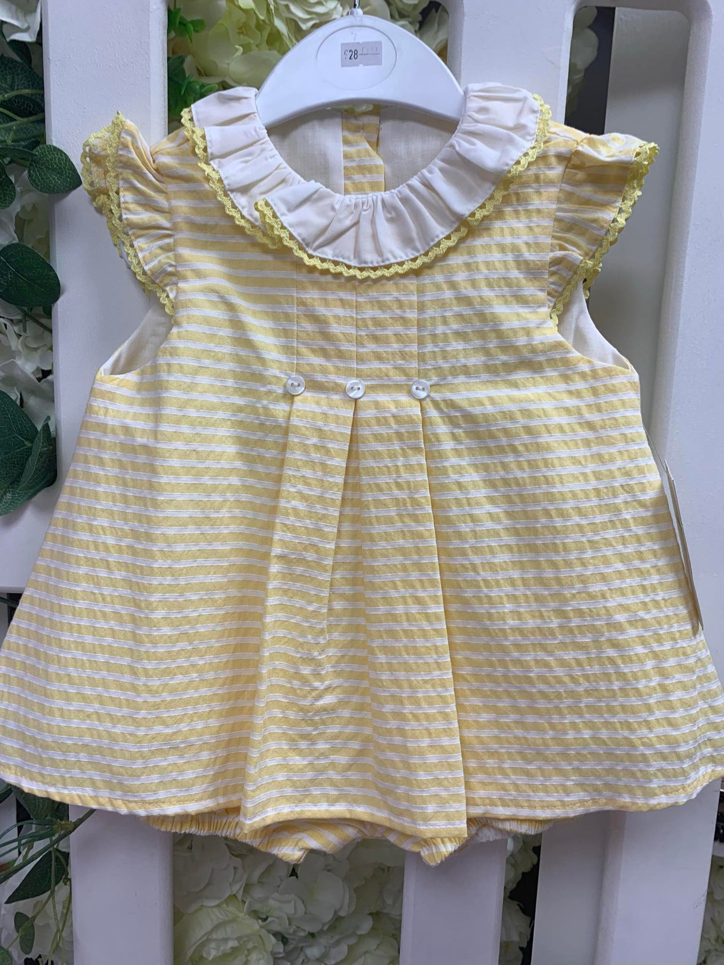 Little star striped lemon bow dress with pants