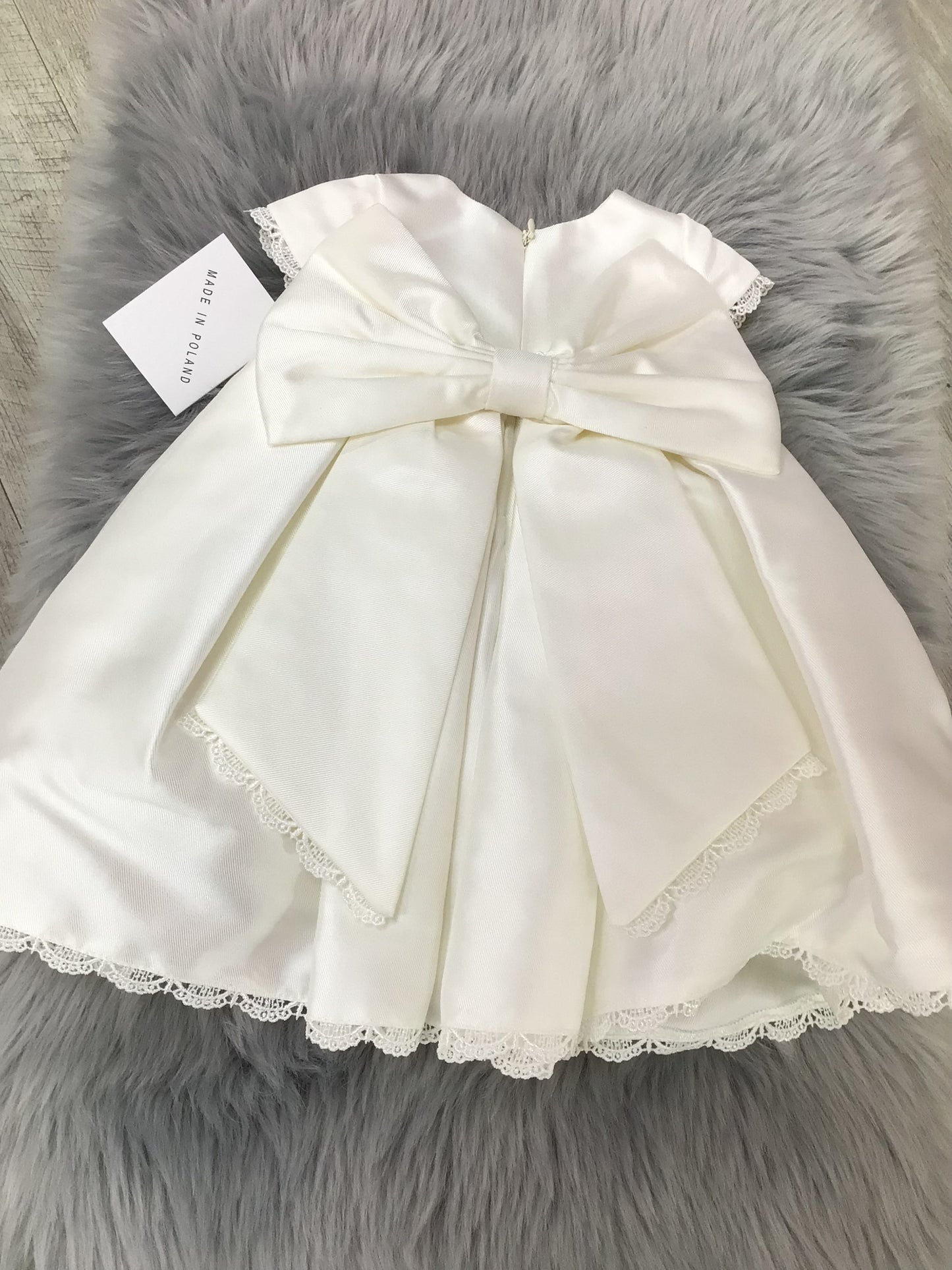 Polka christening dress Ivory. C-22