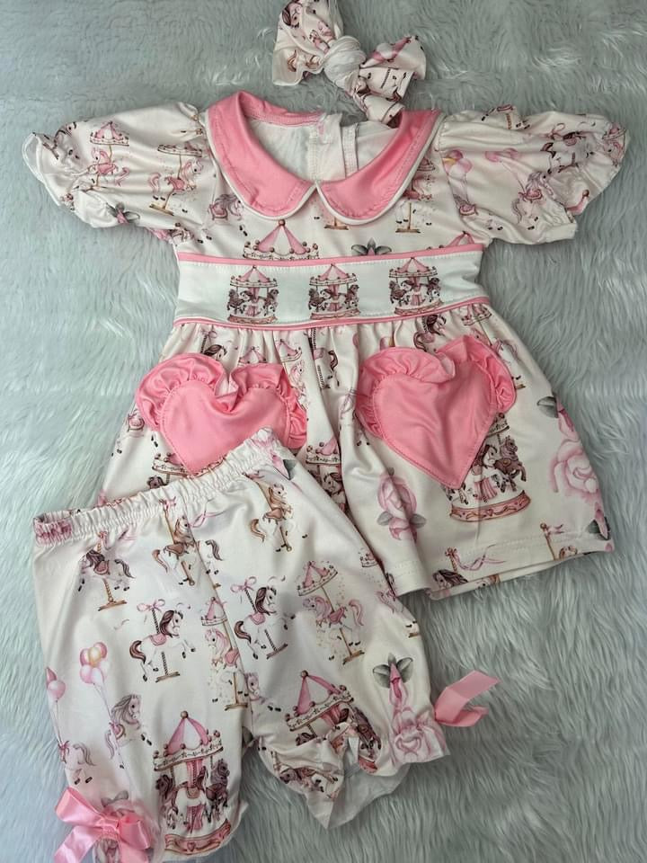 Girls pink and white carousel pyjamas BLACK FRIDAY