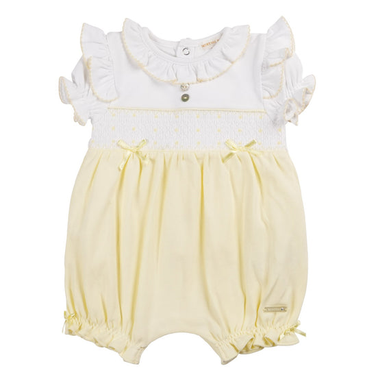 Mintini girls romper white/lemon 6388A