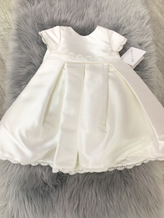 Polka christening dress ivory c-23