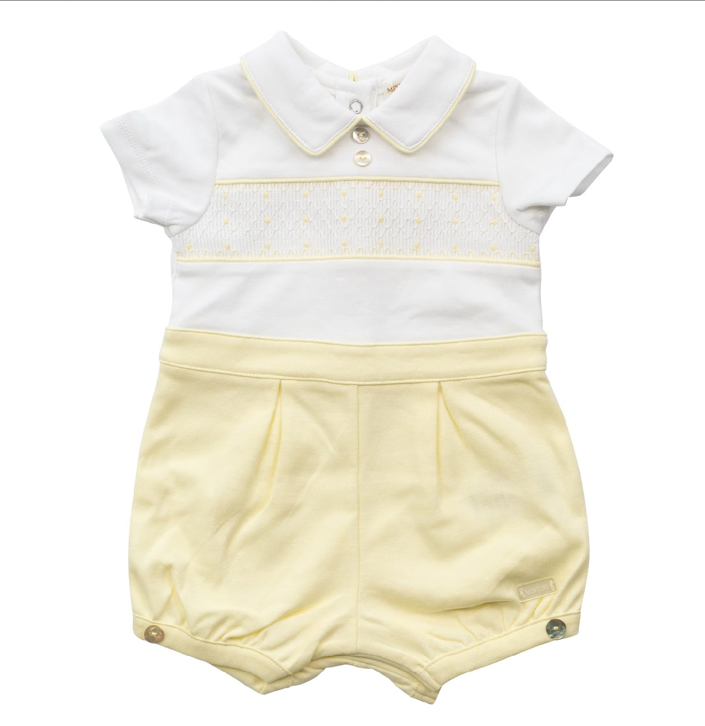 Mintini boys romper white/lemon 6479