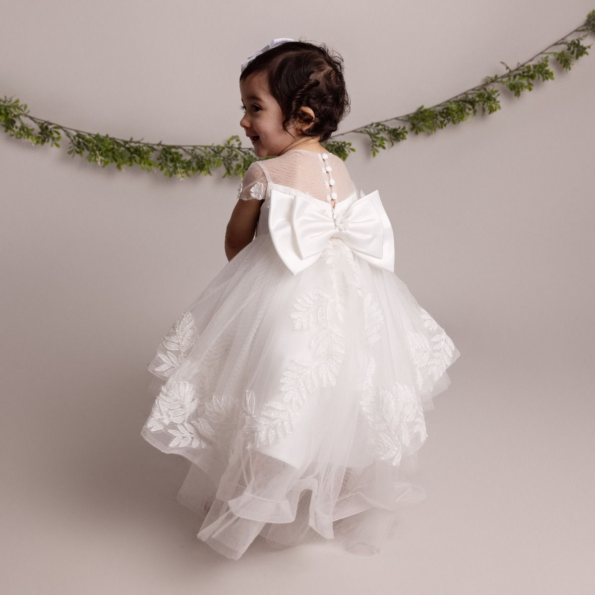 Baby ivory christening dress - Anaya