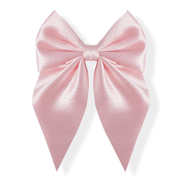 Girls pink satin bow clip