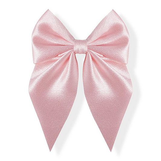 Girls pink satin bow clip