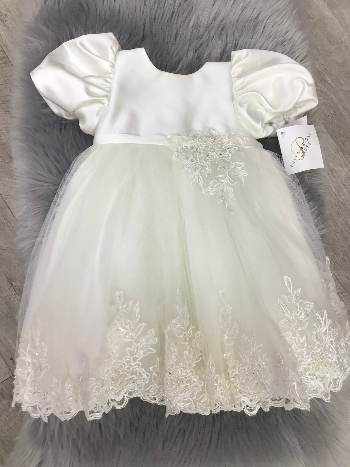 Polka Christening dress Ivory. C-27