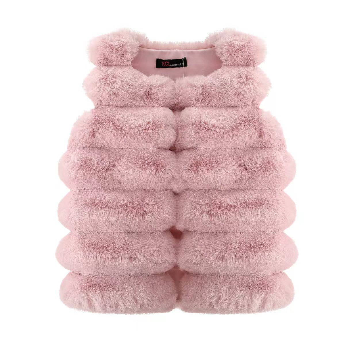 Girls fur gilet pink