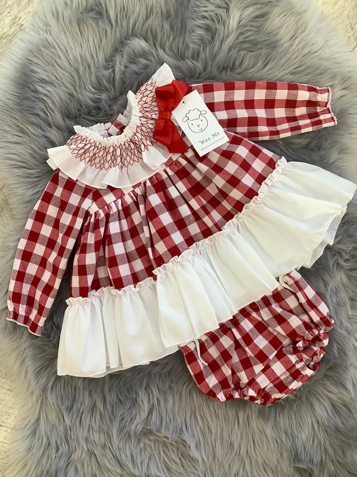 Wee Me Red Check Dress MYDB2465R