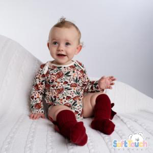 Burgundy knee bow socks BLACK FRIDAY