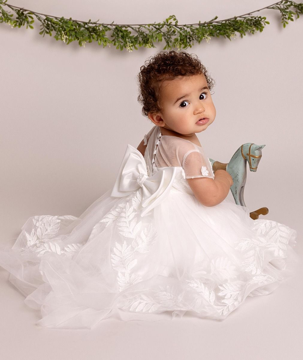 Baby ivory christening dress - Anaya