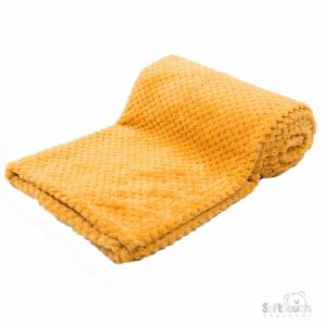 Mustard yellow waffle blanket