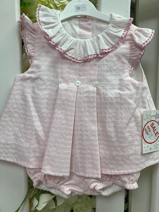 Little star striped pink bow dress with pants