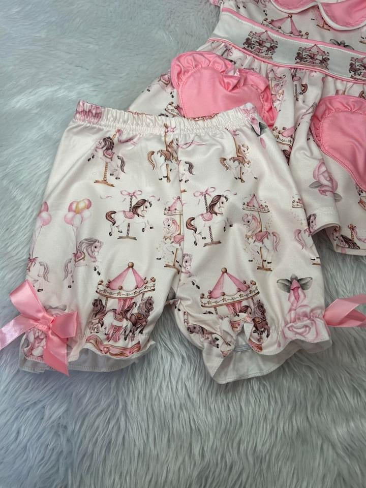 Girls pink and white carousel pyjamas BLACK FRIDAY