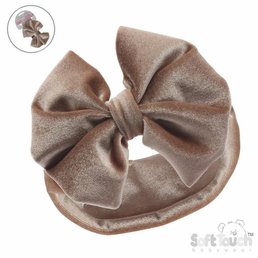 Soft touch coffee coloured velour headband