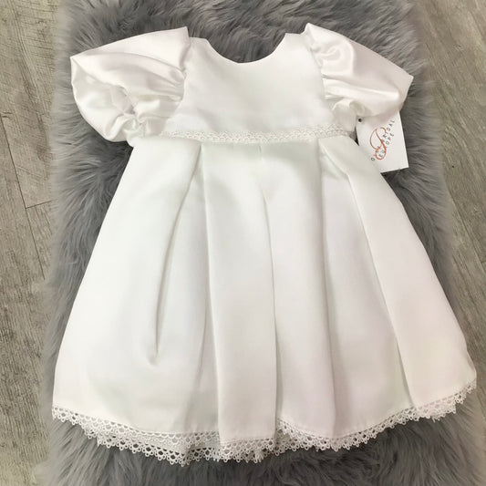 Polka christening dress white. C-22