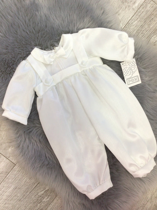 Pex boys christening romper white Jamie