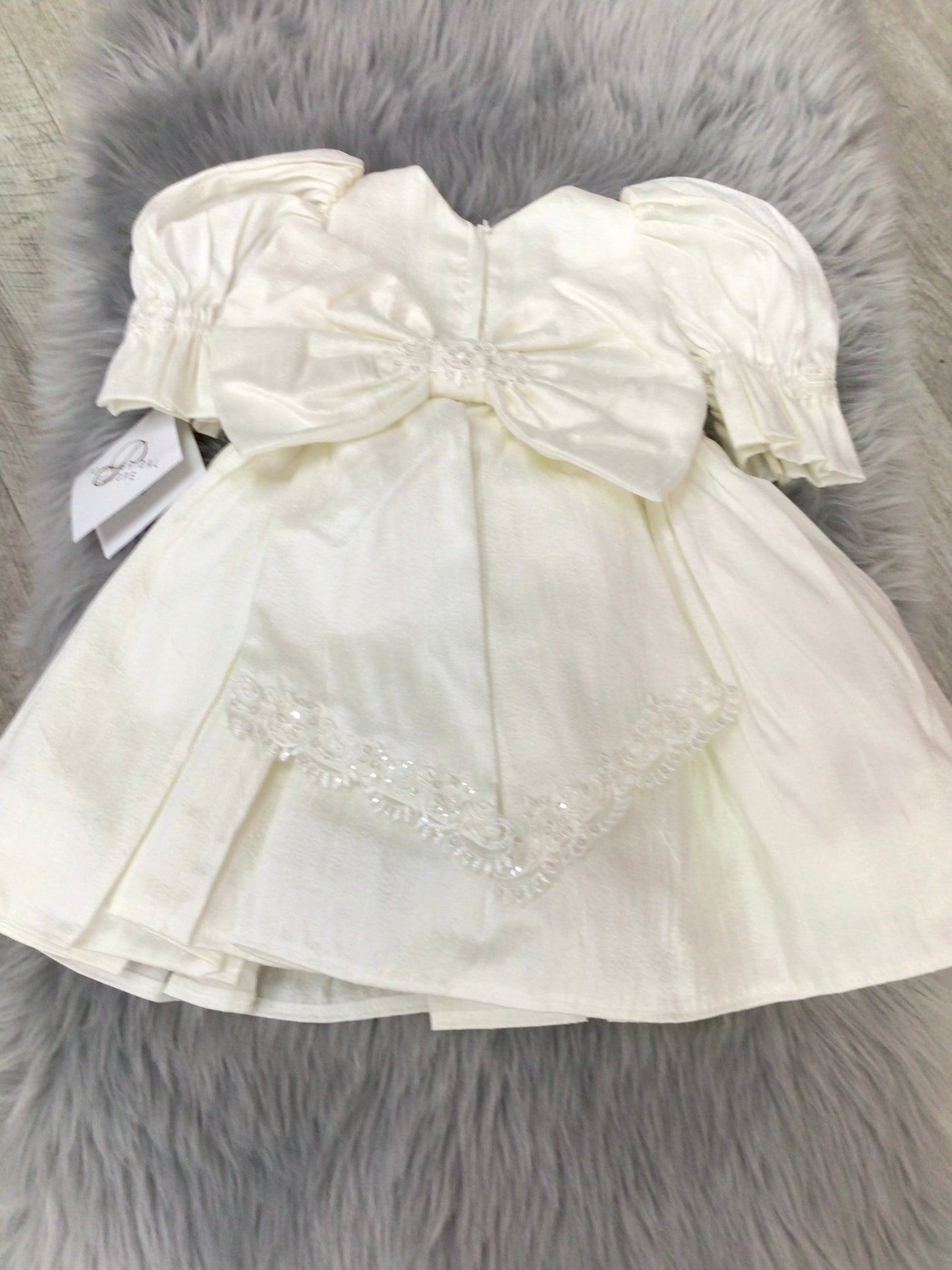 Polka christening dress Ivory. C-29