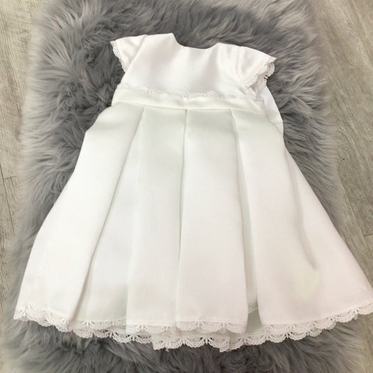 Polka christening dress white. C-23