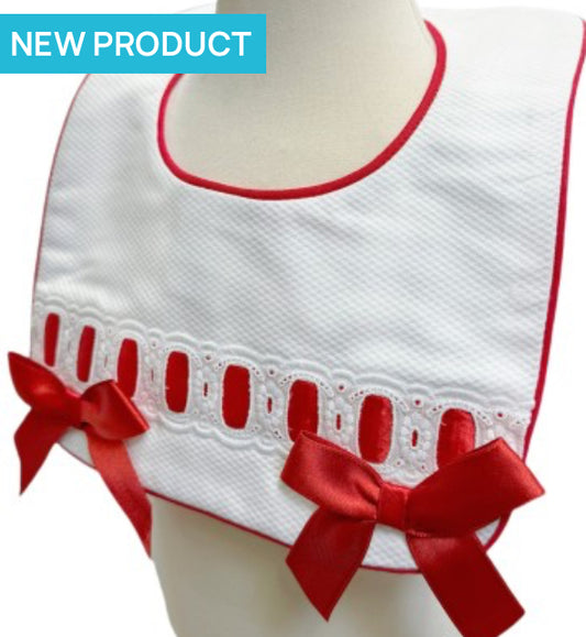 Wee Me Red Baby Bib with bows