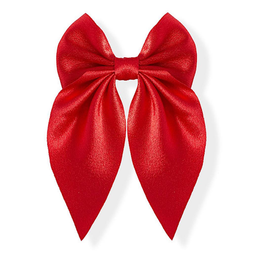 Girls Red satin bow clip BLACK FRIDAY