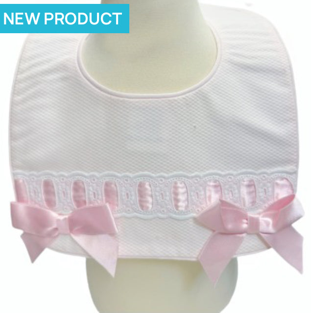 Wee Me Pink Baby Bib with bows