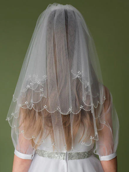 Linzijay veil white peal edge LA157