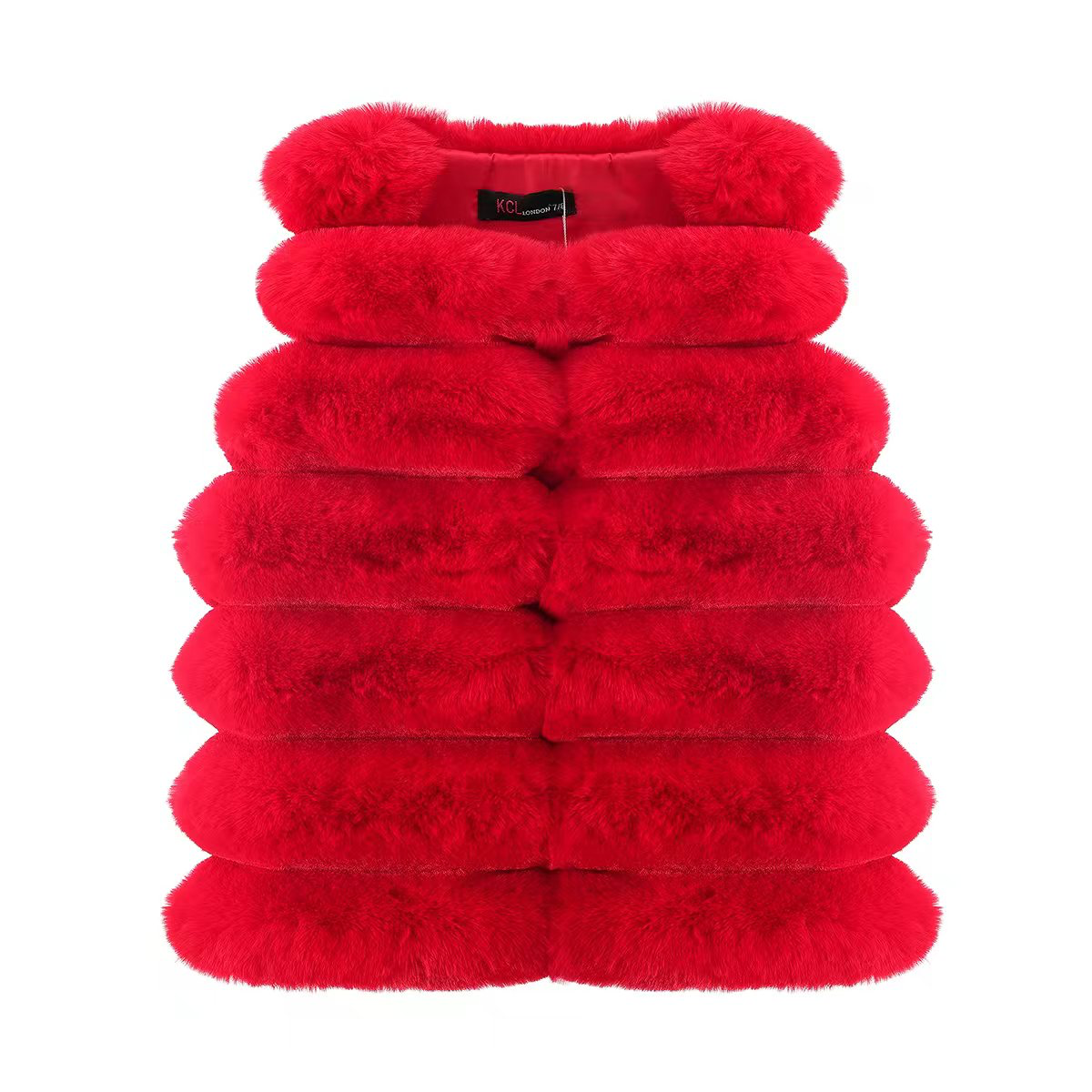Girls fur gilet red