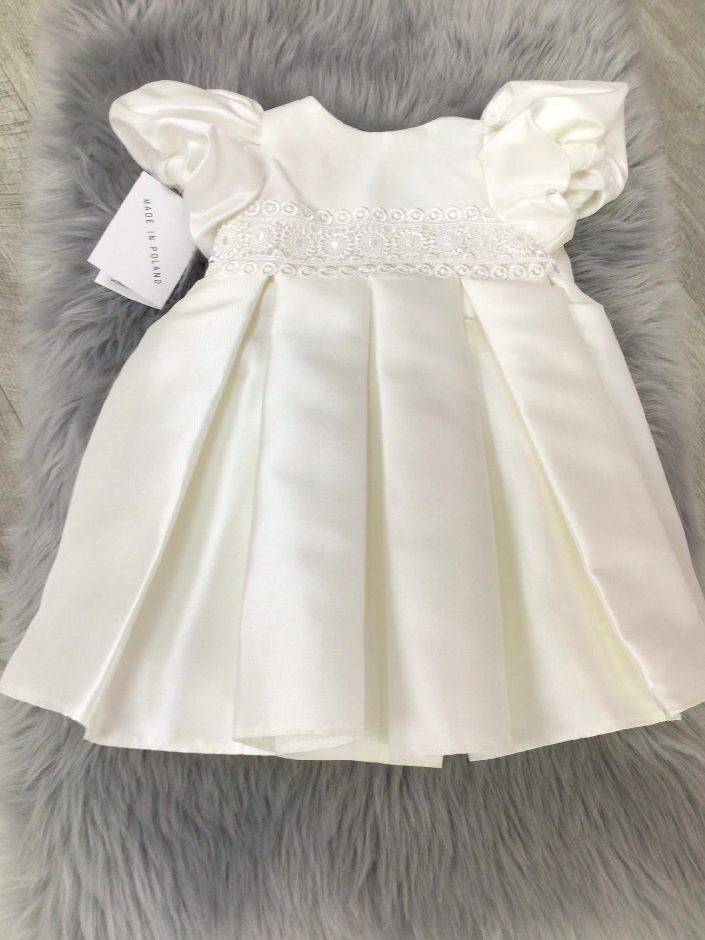 Polka christening dress Ivory. C-24