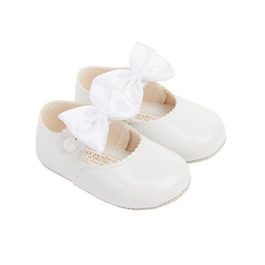 Baypods girls white bow shoes BP750WP