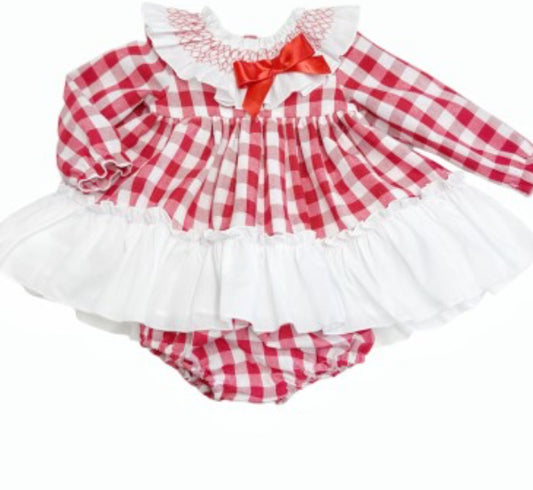 Wee Me Red Check Dress MYDB2465R