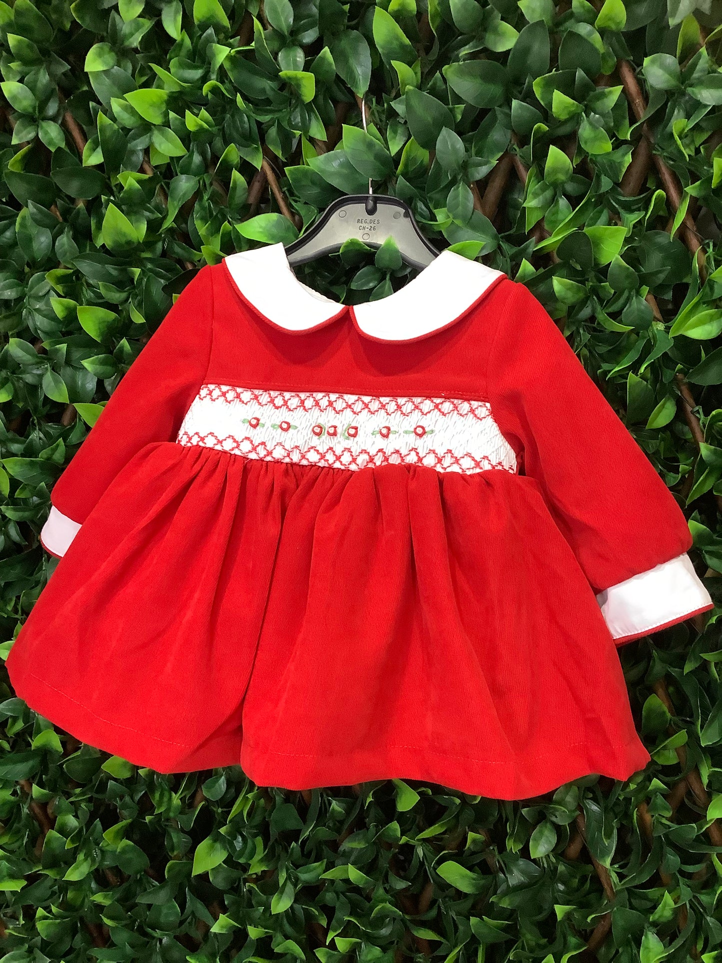 Wee me red smock dress with matching bloomers BLACK FRIDAY