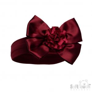 Burgundy bow and flower headband BLACK FRIDAY