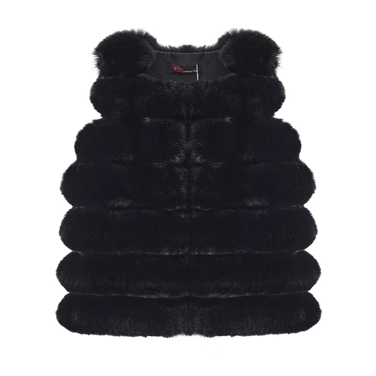 Girls fur gilet black