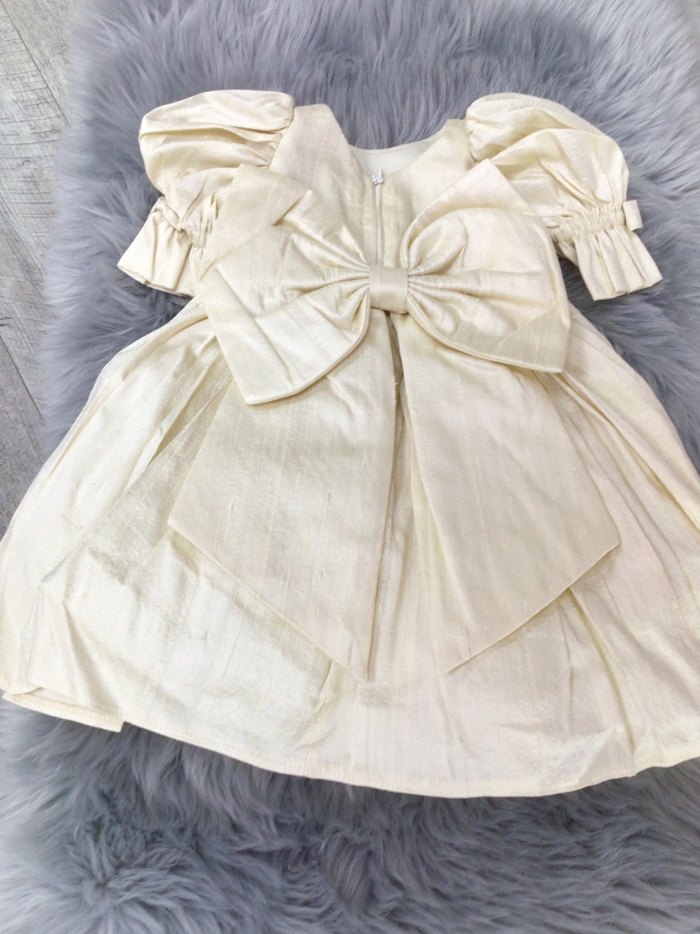 Polka christening dress ivory. C-20