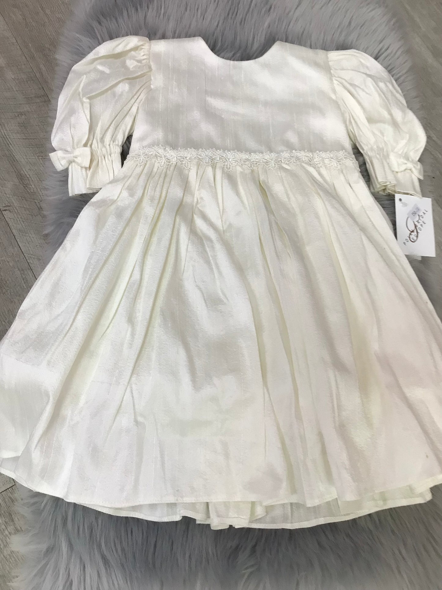 Polka christening dress Ivory. C-19