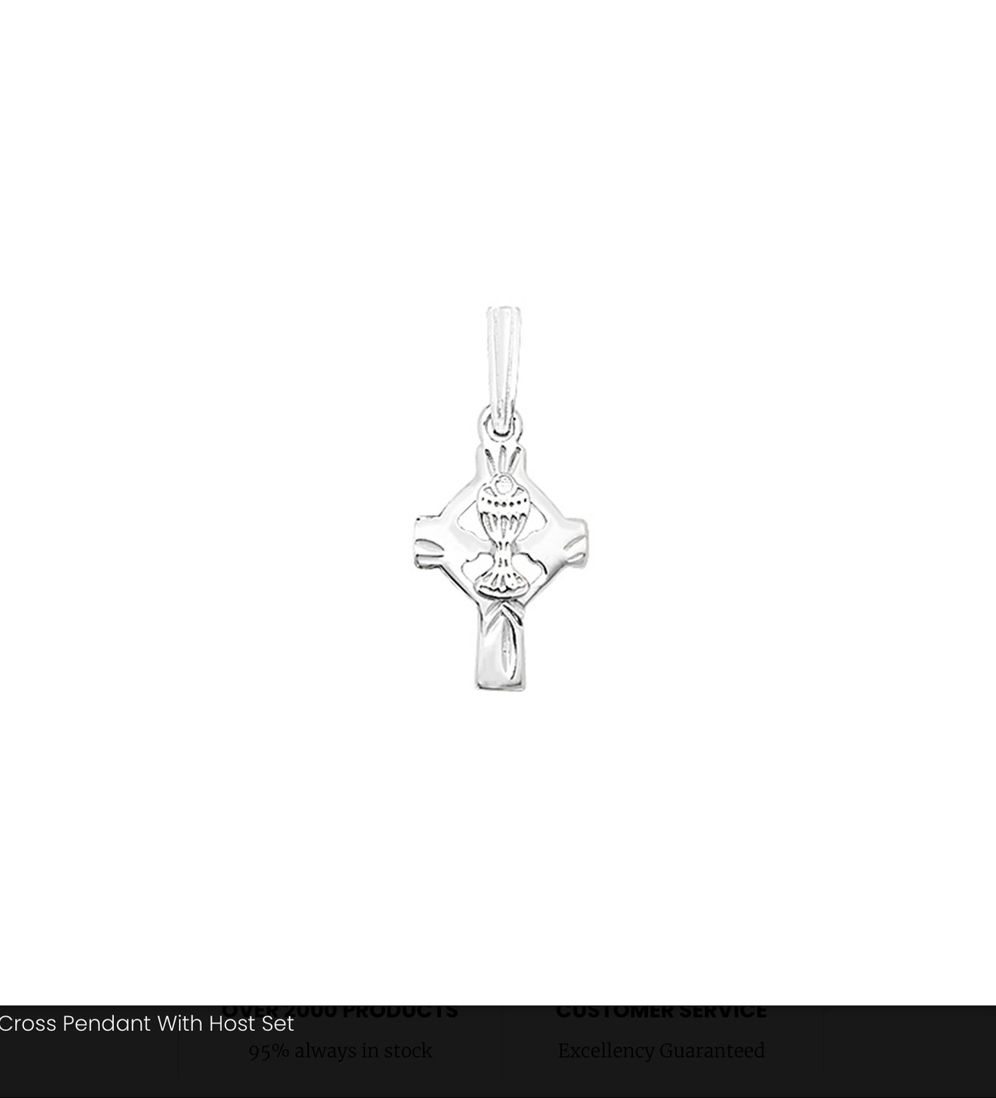 Communion Celtic cross with host pendant necklace set SP172B