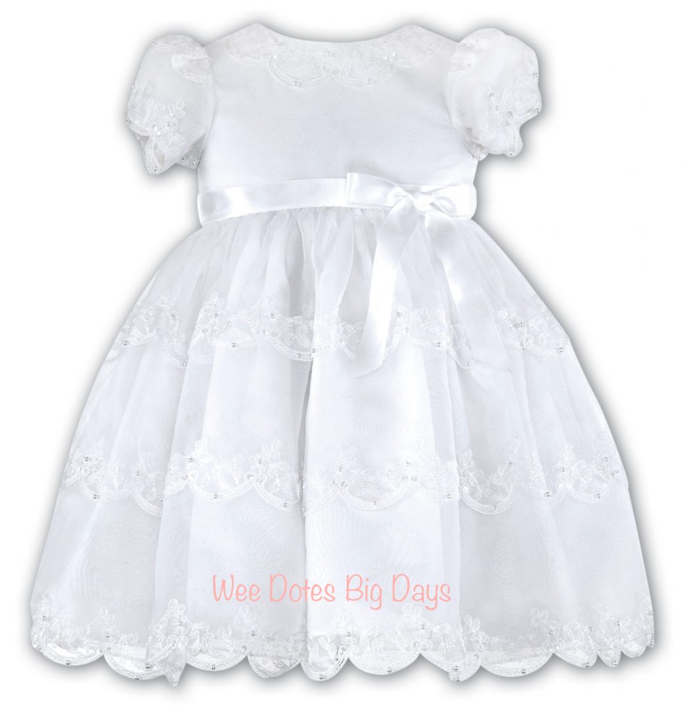 SARAH LOUISE CHRISTENING BALLERINA LENGTH DRESS. 070008